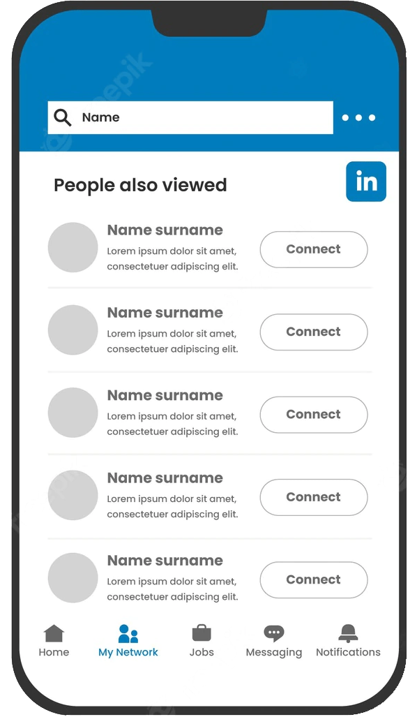 LinkedIn search page